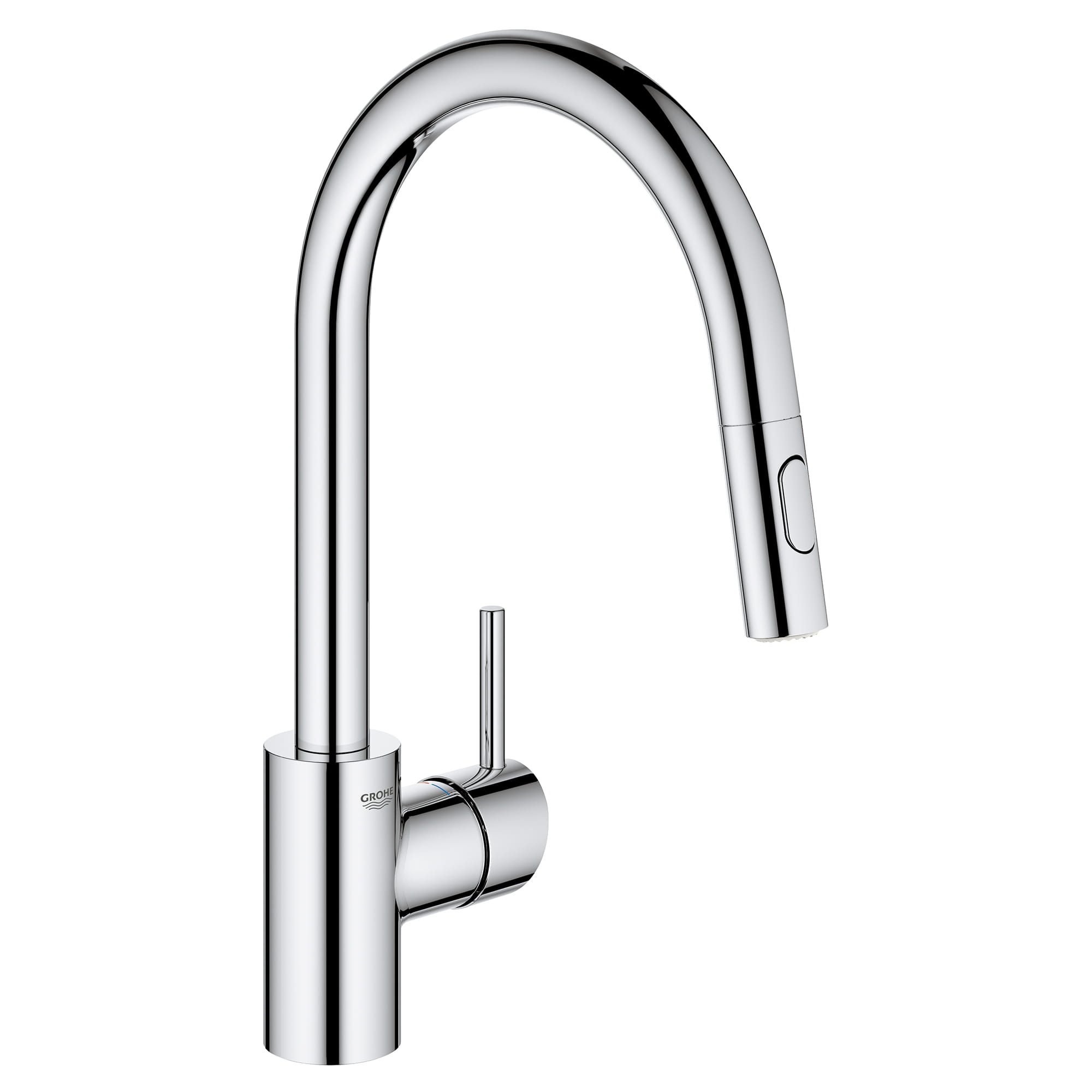 Single Handle Pull Down Kitchen Faucet Dual Spray 15 GPM GROHE CHROME